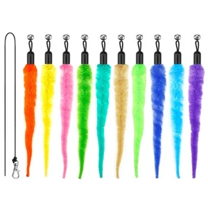 10Pcs Cat Worm Toys Refills Interactive Cat Toys Wand Attachments - Picture 1 of 8