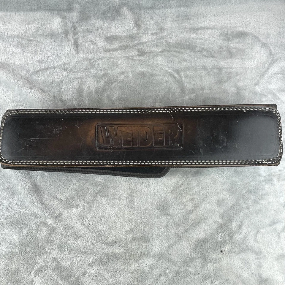 Cinturón de Levantamiento de Pesas Weider Soporte para Espalda Cuero Negro Talla L-XL Gimnasio Entrenamiento Foto 1 de 4