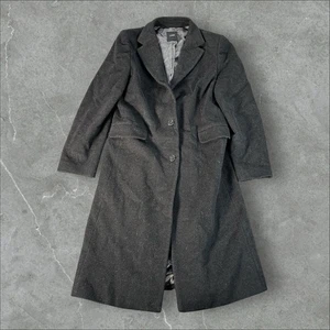 J. Crew Topcoat Mens Medium Black Wool Overcoat Trench Business Casual Pea - Picture 1 of 9