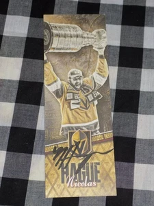 Nicolas Hague Signed Vegas Golden Knights Bookmark Stanley cup Champions - Picture 1 of 1