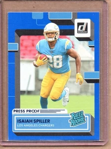 2022 PANINI DONRUSS ISAIAH SPILLER PRESS PROOF ROOKIE (NM/MT) - Picture 1 of 2