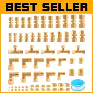 High-Quality Brass Pipe Connectors - 68pcs Assortment - Picture 1 of 9