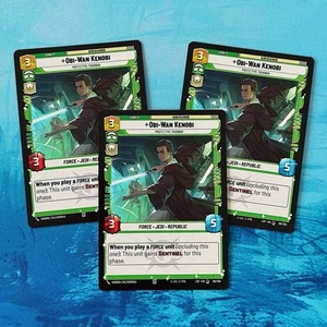 3x Obi-Wan Kenobi Padawan Protector LOF Leyendas de la Fuerza JUEGO SWU 96 S - Imagen 1 de 2