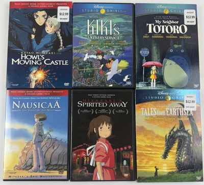 Disney Studio Ghibli Anime DVD Lot! Spirited Away, My Neighbor Totoro, Nausicaa+ Foto 1 de 3