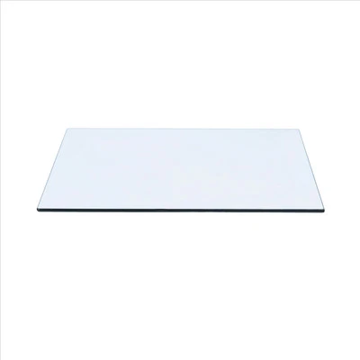 20" x 36" Rectangle Clear Tempered Glass Table Top 3/8" Thick - Flat Polish Edge - Image 1 of 4