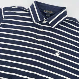Brooks Brothers Men's Size Medium Original Fit Blue Striped Polo Shirt Cotton - Picture 1 of 8