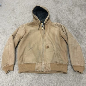 Carhartt J130 211 Jacke Herren M Faded Sandstone Quilt-Lined Kapuze Work Wear - Bild 1 von 16