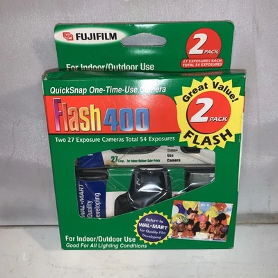 Fujifilm flash camera Disposable 2pk  Single Use Film  400 Speed 54 exp- 2004. - Image 1 of 4