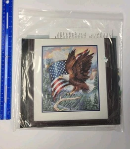 Counted Cross Stitch Eagle “Flight Of Freedom” 12”x14” USA - Picture 1 of 6