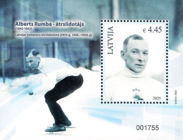 Latvia 2025 (10) Latvian sports legends - A. Rumba - speed skating (s/sh) - Image 1 of 1