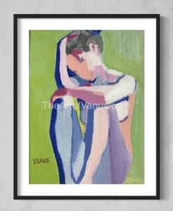 Original Painting Figurative Fine ART PRINT Colorful Abstract Expressive Figure - Picture 1 of 6