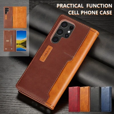For Samsung Galaxy S23 S21 S22 Plus Note 20 Ultra Leather Flip Wallet Case Cover - Image 1 of 4