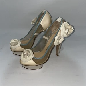 Charlotte Olympia Designer Pump Bridal Heels Stylish Shoes Size 37/ UK 4 - Picture 1 of 7