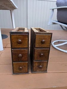 Antique Singer Treadle Sewing Drawers, Set of 6 And Cabinet. Needs Cleaning - Picture 1 of 14