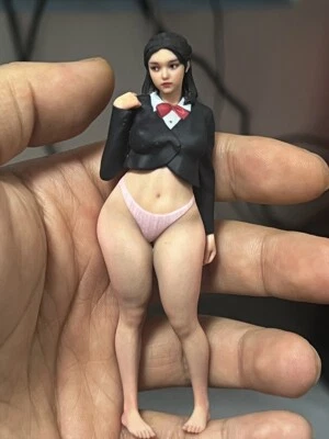 Diorama de resina 1:12 traje negro niña miniatura estatuilla muñeca juguete anime escena accesorios Foto 1 de 4