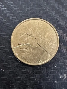 1986 Belgium 5 Franc Coin – Baudouin I Portrait – Pre-Euro Circulated Currency - Picture 1 of 2