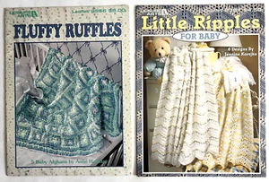 Fluffy Ruffles & Little Ripples for Baby Afghans Blankets Crochet Patterns Books - Picture 1 of 4
