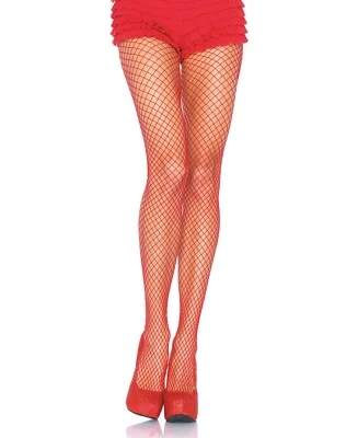 New VINTAGE Red Leg Avenue Fishnet Tights - Nylon Pantyhose One Size 90-165 lbs - Image 1 of 4