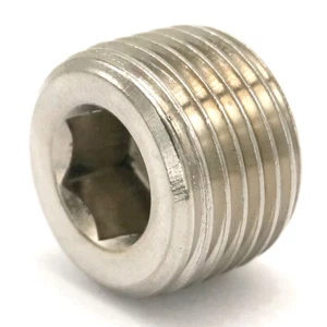 1/2" BSPT Male 304 Stainless Pipe Countersunk Plug Internal Hex Head Socket - Picture 1 of 9