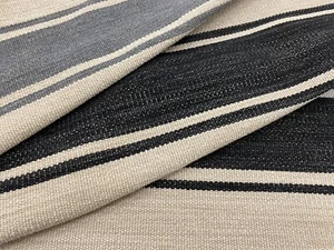 Gaston y Daniela Striped Uphol Fabric- Masai Negro Gris 2.15 yd GDT-5391-006 - Picture 1 of 4
