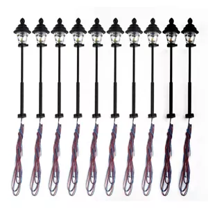10* Model Railway Led 1:160 Lamps N-Scale Gauge 4.5cm Round Head Street Lights - Picture 1 of 24