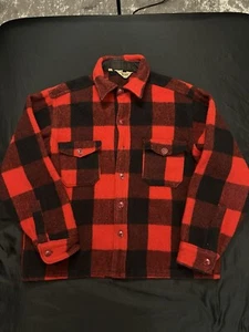 Vintage Woolrich Flannel Men's Large Red Buffalo Plaid Wool 70s 80s Hunting - Picture 1 of 7