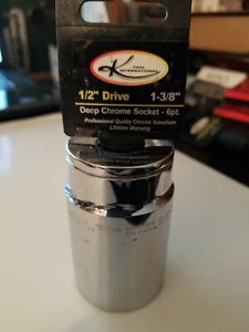K Tool International 1/2" Drive 6 Point 1-3/8" Chrome Socket  KTI-23244 NEW  - Picture 1 of 1
