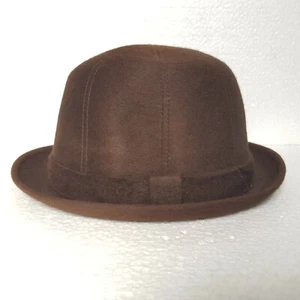 CAPPELLO 55 CERVINO SPECIAL VINTAGE LOBBIA BROWN FUR FELT MEN'S HAT MARRONE ce36 - Picture 1 of 9