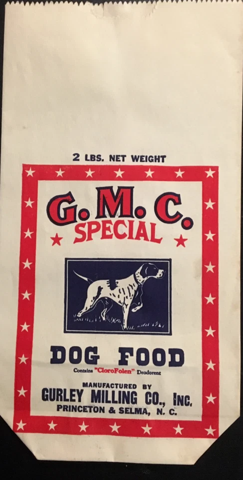 Vintage "NEW OLD STOCK "G.M.C. Special Dog Food Bag – Princeton & Selma, N.C. - Image 1 of 2