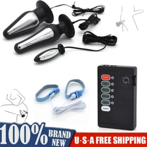Electric Anal Plug Penis E-Stim Ring Cock Flirting Butt Shock G Spot Sex Toy-Men - Picture 1 of 16