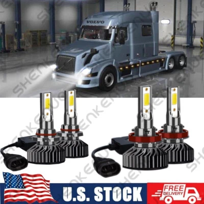 For 04-15 Volvo VNL VNM 630 670 730 780 - 4 Front LED Headlight Kit Bulbs Hi/Low - Image 1 of 4