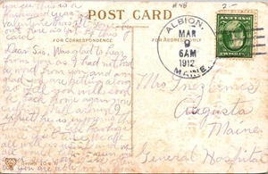 GOLDPATH: US POSTCARD 1912 ALBION,ME.VALENTINE MESSAGE,HEART CV775_P01 - Imagen 1 de 2