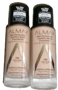 Almay Skin Perfecting Comfort Matte Foundation-Cool Nude 130 Lot of 2 - Picture 1 of 3