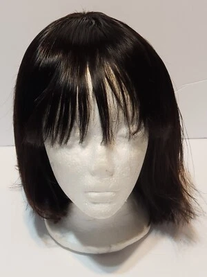 Peluca recta bob cabello humano virgen 10" negra Foto 1 de 2