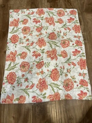 Almohada Estándar Laura Ashley Sham Cottage Floral Salmón Verde Amarillo Una Pieza Foto 1 de 4