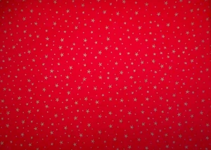 Christmas Fabric By The Half-Yard Metallic Gold Stars on Red Premium Cotton 25 - Picture 1 of 2