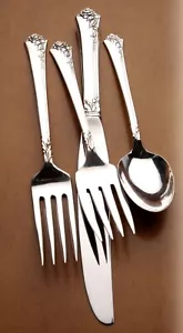 Oneida Heirloom DAMASK ROSE Sterling Silver 4 Piece PLACE SETTING No Monograms - Picture 1 of 3
