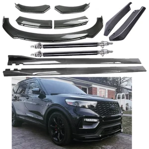 Front Bumper Lip Rear Splitter Spoiler Side Skirt Carbon Fiber For Ford Explorer - Picture 1 of 20