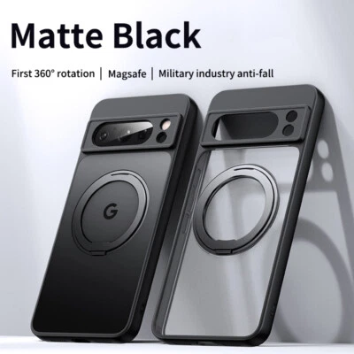 For Google Pixel 9 Pro 8A Shockproof Rubber Case Magnetic Ring Screen Protector - Image 1 of 4