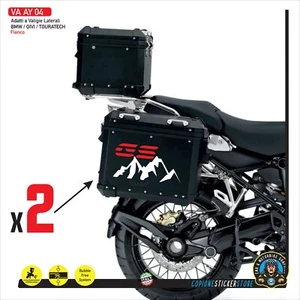 2 Adesivi compatibili valigie laterali moto BMW GIVI Montagne GS Rosso AY 04 - Picture 1 of 1
