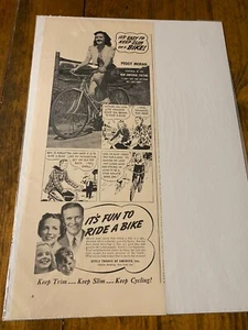 Vintage 1940 Peggy Moran Cycle Trades Of America Cycling ad - Picture 1 of 1