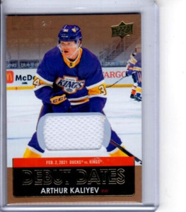2021-22 Upper Deck Debut Dates Gold Jersey #DD-4 Arthur Kaliyev