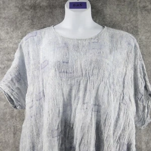 J Jill Shirt Women 4X Gauzey Linen Blend Boxy Boho Lagenlook Coastal Minimalist - Picture 1 of 9