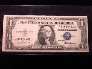EE. UU. $1 1935 F A54624453J # PLATA Certificado AZUL Sello Dólar Washington Dinero - Imagen 1 de 3