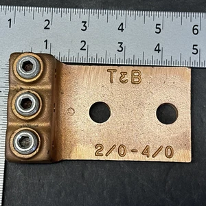 T & B THOMAS & BETTS COPPER TRIPLE BARREL 3 COND T35 2/0-4/0 LUG, Refurbished - Picture 1 of 6