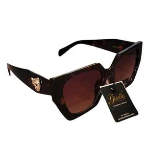 🆕 Große Sonnenbrille Braun Leopard Flache Gläser Modekollektion - Bild 1 von 10