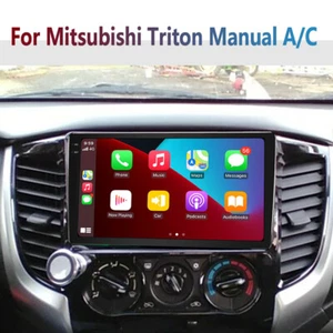 Wireless CarPlay Android Head Unit Car Radio For Mitsubishi Triton Manual A/C - Picture 1 of 18