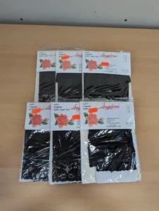 New Girls Angelina BLACK Leggings w Capri Lace Size Medium 4-6 *LOT OF 6* - Picture 1 of 6