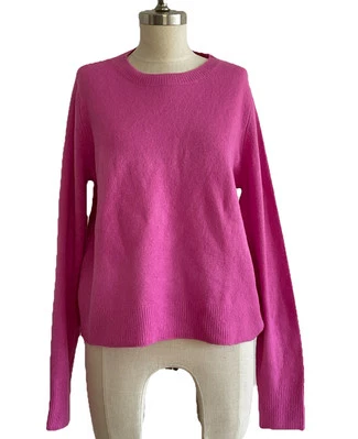 Pulôver feminino halogênio gola redonda Barbie chiclete rosa suéter novo com etiquetas G - Imagem 1 de 4