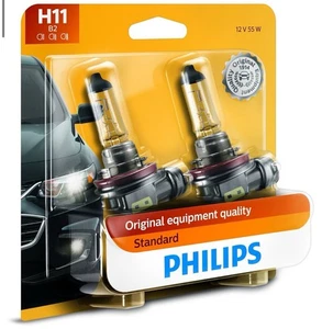 PHILIPIS H11 B2 Standard Halogen Replacement Headlight Bulbs 2pcs New Open Box - Foto 1 di 6
